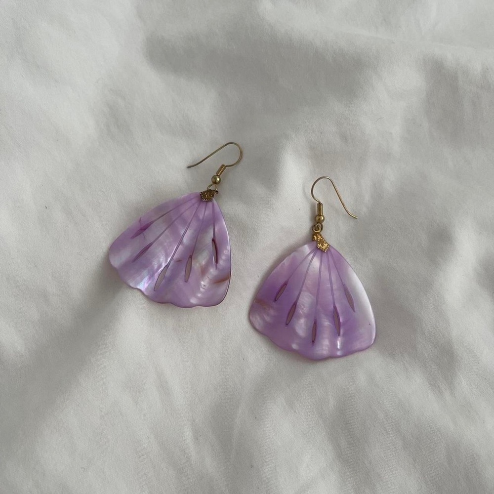 Purple Shell Earrings